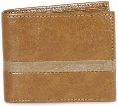 Provogue Men Tan Artificial Leather Wallet(4 Card Slots)