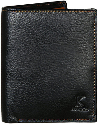 

K London Men Black Artificial Leather Wallet(8 Card Slots)