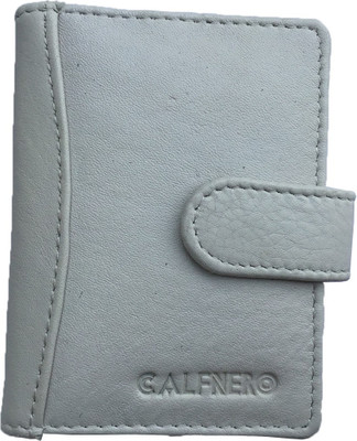 

Calfnero Men White Genuine Leather Card Holder(6 Card Slots), 602-off-white-card cases
