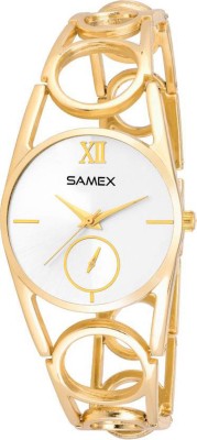 SAMEX LATEST PARTY WEAR GOLDEN WOMEN WATCH CASUAL FORMAL GUES DESIGNER NEW SWISS RAGA STYLE Watch  - For Girls   Watches  (SAMEX)