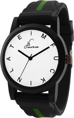 Jack Klein Stylish Round White Dial Black Silicone Strap Watch  - For Men   Watches  (Jack Klein)