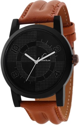 Jack Klein Stylish & Trendy Black Round Dial Brown pu Strap Watch  - For Men   Watches  (Jack Klein)