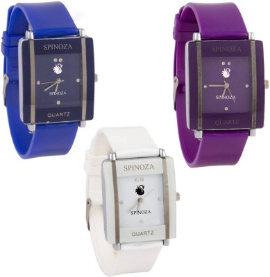 SPINOZA Glory multicolors square shape proffessional and beautiful women combo X74 Watch  - For Girls   Watches  (SPINOZA)