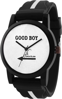 Jack Klein Elegant Round White Dial Black Silicone Strap Watch  - For Boys   Watches  (Jack Klein)