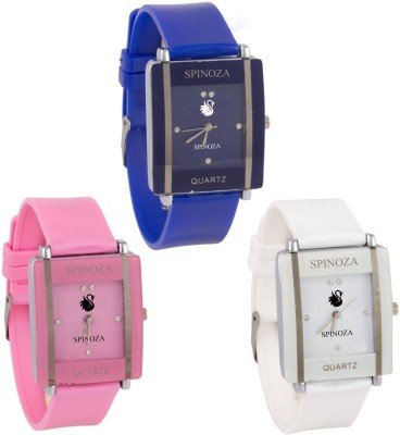 SPINOZA Glory multicolors square shape proffessional and beautiful women combo X73 Watch  - For Girls   Watches  (SPINOZA)