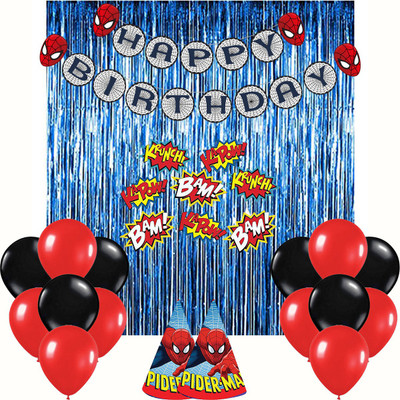 

PARTY PROPZ SPIDERMAN BIRTHDAY PARTY COMBO PACK OF 38/SPIDERMAN BIRTHDAY PARTY DECORATION/SPIDERMAN BIRTHDAY PARTY SUPPLIES(Set of 38)