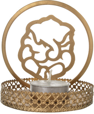 eCraftIndia Iron Tealight Holder(Gold, Pack of 1)