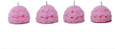 

Virgo Creations Round Rose Candle(Pink, Pack of 4)