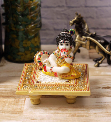 

eCraftIndia Laddu Gopal on Golden Marble Pooja Chowki(Red, Gold, Yellow, Pack of 1)