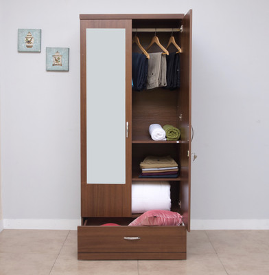 

HomeTown Ultima 2 Door With Mirror Rwlnt Engineered Wood Almirah(Finish Color - Regato Walnut)