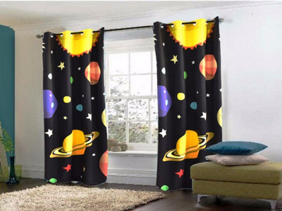 ShopyBucket Cartoon Printed_7 Curtain Fabric(Multicolor, 2.13 m)