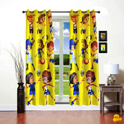 ShopyBucket Cartoon Printed_11 Curtain Fabric(Multicolor, 2.13 m)