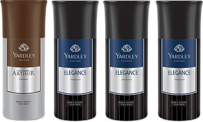 

Yardley 1 Arthur and 3 Elegance Deo Combo Pack of 4 Deodorant Spray - For Men(150 ml, Pack of 4)