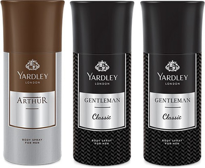

Yardley 1 Arthur and 2 Gentlemen Deo Combo Pack of 3 Deodorant Spray - For Men(150 ml, Pack of 3)