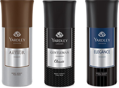 

Yardley 1 Arthur and 1 Gentlemen and 1 Elegance Deo Combo Pack of 3 Deodorant Spray - For Men(150 ml, Pack of 3)