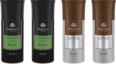 

Yardley 2 Adventure and 2 Arthur Deo Combo Pack of 4 Deodorant Spray - For Men(150 ml, Pack of 4)