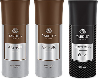 

Yardley 2 Arthur and 1 Gentlemen Deo Combo Pack of 3 Deodorant Spray - For Men(150 ml, Pack of 3)