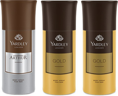 

Yardley 1 Arthur and 2 Gold Deo Combo Pack of 3 Deodorant Spray - For Men(150 ml, Pack of 3)