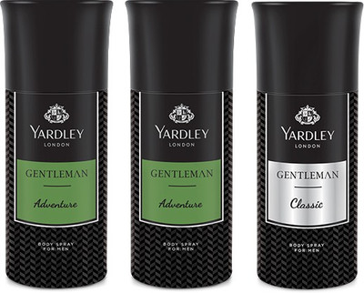 

Yardley 2 Adventure and 1 Gentlemen Deo Combo Pack of 3 Deodorant Spray - For Men(150 ml, Pack of 3)