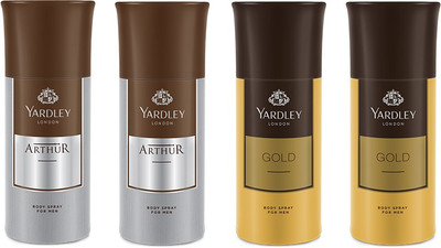 

Yardley 2 Arthur and 2 Gold Deo Combo Pack of 4 Deodorant Spray - For Men(150 ml, Pack of 4)