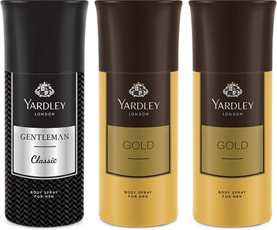 

Yardley 1 Gentlemen and 2 Gold Deo Combo Pack of 3 Deodorant Spray - For Men(150 ml, Pack of 3)