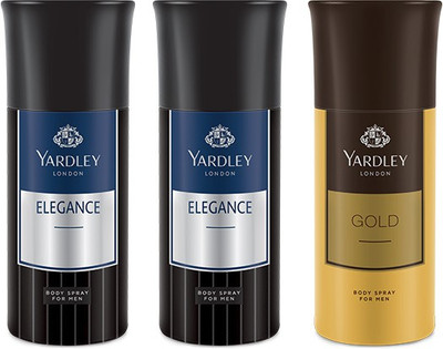 

Yardley 2 Elegance and 1 Gold Deo Combo Pack of 3 Deodorant Spray - For Men(150 ml, Pack of 3)