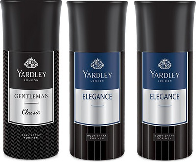

Yardley 1 Gentlemen and 2 Elegance Deo Combo Pack of 3 Deodorant Spray - For Men(150 ml, Pack of 3)