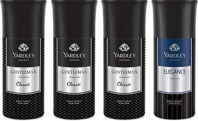 

Yardley 3 Gentlemen and 1 Elegance Deo Combo Pack of 4 Deodorant Spray - For Men(150 ml, Pack of 4)