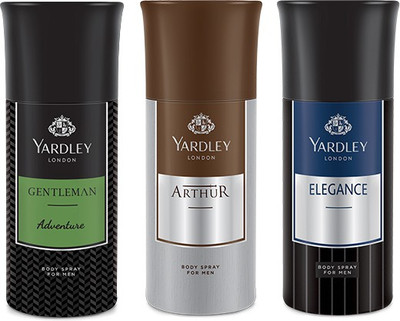 

Yardley 1 Adventure and 1 Arthur and 1 Elegance Deo Combo Pack of 3 Deodorant Spray - For Men(150 ml, Pack of 3)