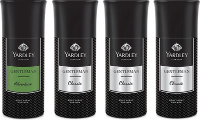 

Yardley 1 Adventure and 3 Gentlemen Deo Combo Pack of 4 Deodorant Spray - For Men(150 ml, Pack of 4)