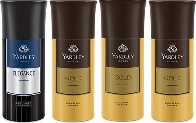 

Yardley 1 Elegance and 3 Gold Deo Combo Pack of 4 Deodorant Spray - For Men(150 ml, Pack of 4)
