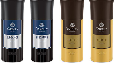 

Yardley 2 Elegance and 2 Gold Deo Combo Pack of 4 Deodorant Spray - For Men(150 ml, Pack of 4)