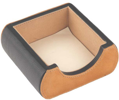 

JL Collections 1 Compartments Leather Memo Pad Holder(Camel & Black)