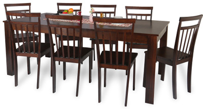 

FurnCulture Terrassa Solid Wood 8 Seater Dining Set(Finish Color - Brown)