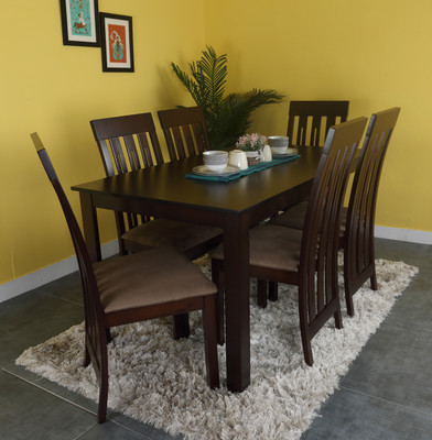 

FurnCulture Emilia Solid Wood 6 Seater Dining Set(Finish Color - Brown)