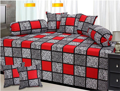 Shreejee Cotton Abstract Diwan Set(Multicolor)