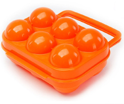 

ShopAis Portable Folding Plastic Storage Holder - half dozen Plastic Egg Container Plastic Egg Separator(Orange, Pack of 1)