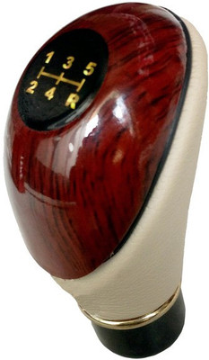 

AMSIK Leatherette Plastic, Leathere & Wooden Type R Gear Knob Gear Knob For(Beige)
