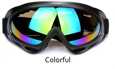 

AutoPowerz Dirt Bike Racing Transparent Goggles with Adjustable Strap Motorcycle Goggles(White), Black