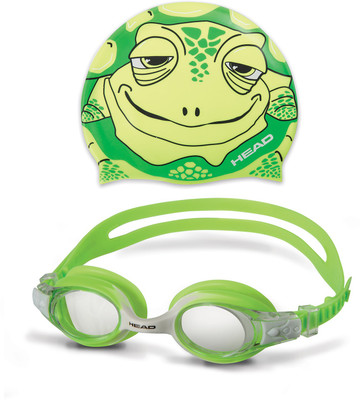 

Head Head Swim Meteor Goggle Cap Set Kids (Lemon Green) Swimming Goggles(Green)