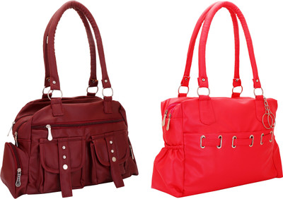 

Lady bar Shoulder Bag(Maroon, Red)