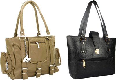 

Lady bar Shoulder Bag(Tan, Black), Black;tan