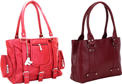 

Lady bar Shoulder Bag(Pink, Maroon), Maroon;pink