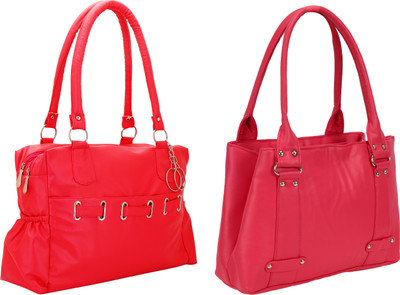 Lady bar Shoulder Bag(Red, Pink), Pink;red