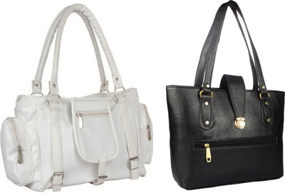 

Lady bar Shoulder Bag(White, Black), Black;white