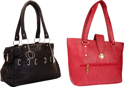 

Lady bar Shoulder Bag(Black, Red)