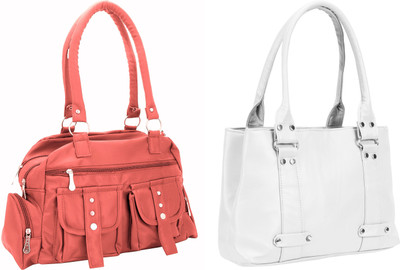 

Lady bar Shoulder Bag(Pink, White)