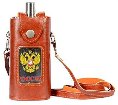 

Skywalk 11oz Outdoor Travel Stainless Steel Liquor Hip Flask with Leather Bag Steel Hip Flask(325 ml)