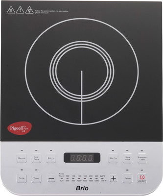 

Pigeon Brio-2100W Induction Cooktop(Silver, Black, Push Button)