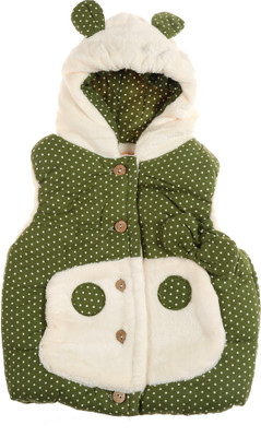 

Zonko Style Sleeveless Graphic Print Baby Girl's Jacket, Green